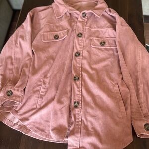 Rose pink shacket for women! Size M corduroy shacket with pockets, used like new